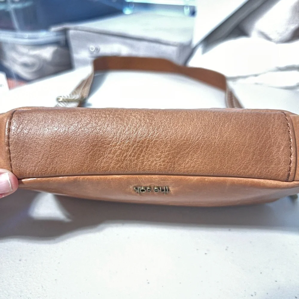 The Sak Embossed Brown Leather Phone Crossbody